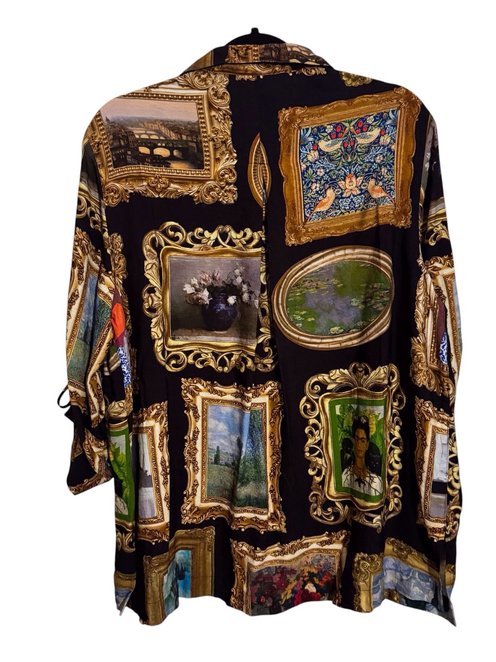 John Mark Size 1X Museum Artwork Button Up Top Art Floral Framed Artists - Picture 6 of 8